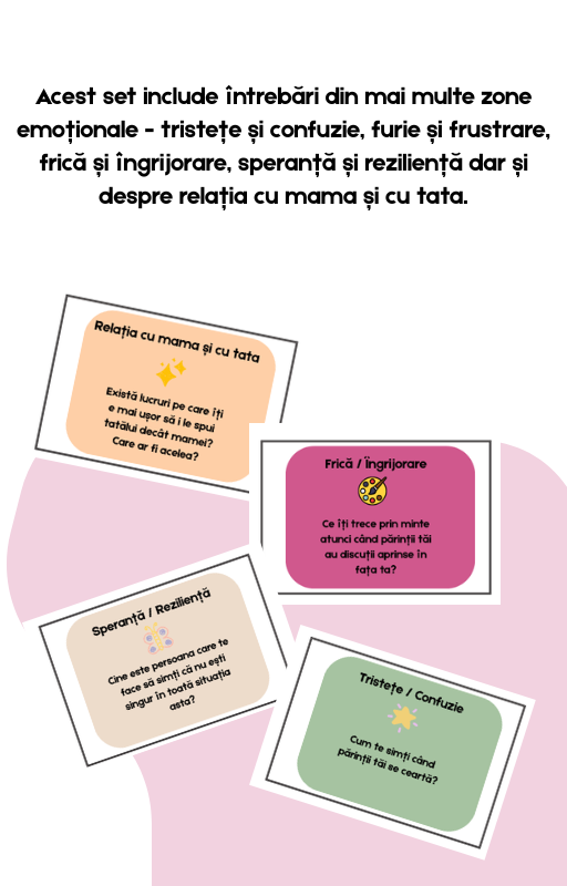 Cartonașe de conversație despre divorț pentru copii