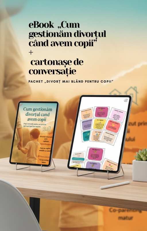 Pachet „Divorț mai blând pentru copii” – eBook + cartonașe de conversație