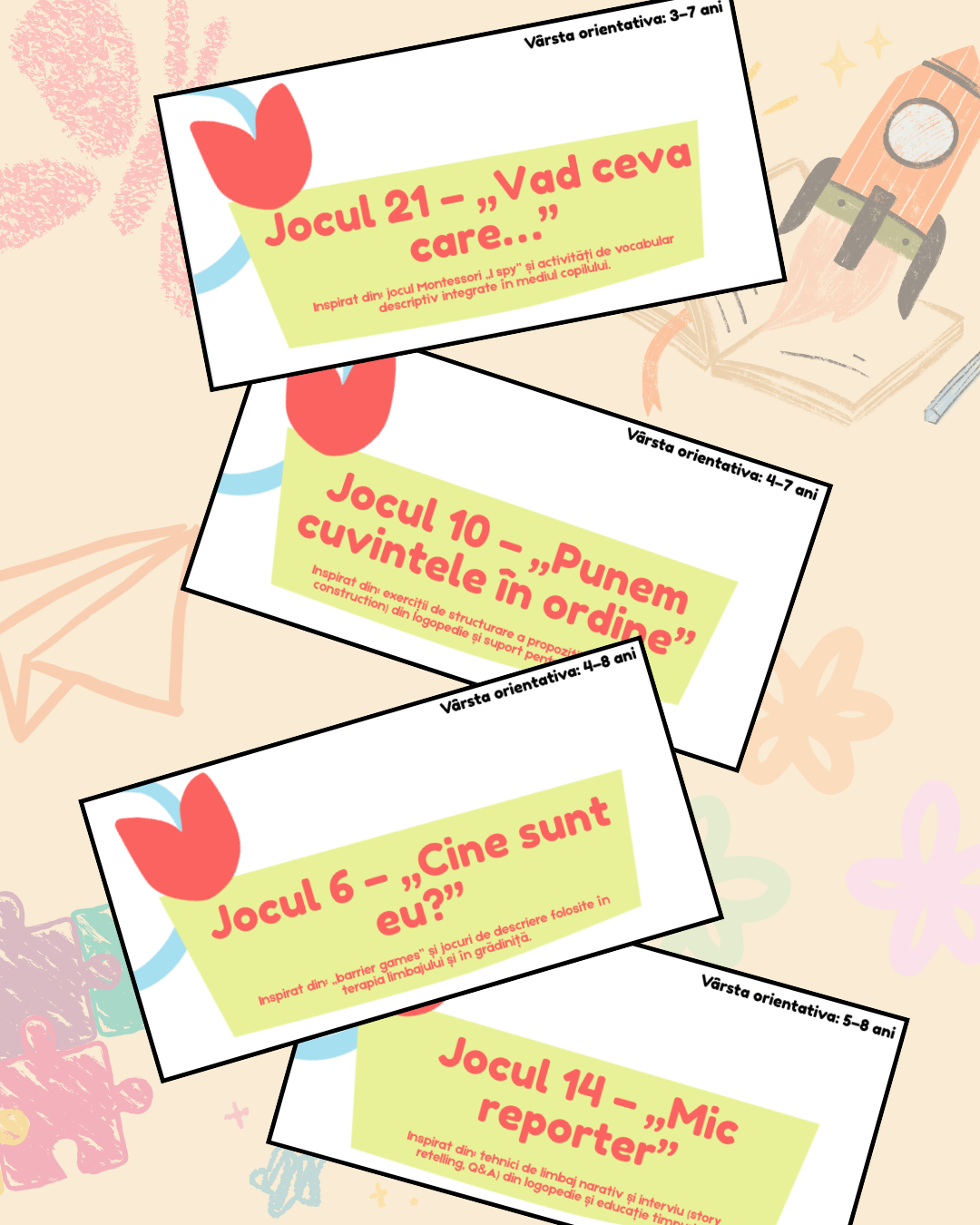 Dezvoltarea limbajului prin joacă - 30 de jocuri de vocabular pentru copii de 3–8 ani